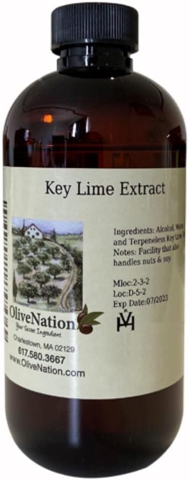 Pure Keylime Terpeneless Extract - Tart Citrus Flavor for Baking - Cooking - Beverages - Marinades - Terpene Free - Non-GMO - Kosher - Vegan - 8 oz
