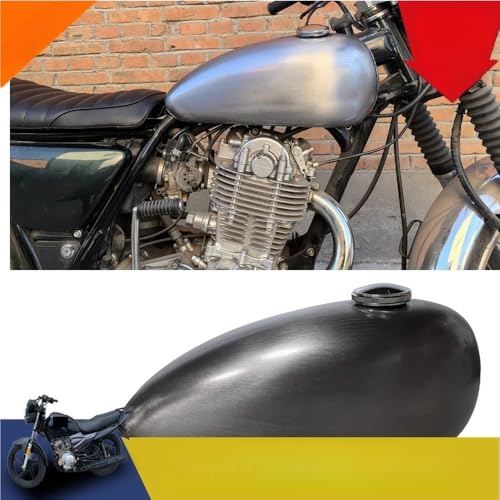 Réservoir carburant moto argent 9L aux finitions soignées pour SR400
