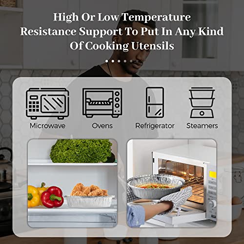 (50 Pack) Premium 8-Inch Round Aluminum Foil Pans, Heavy Duty Disposable Food Container Without Lids, Tin Foil Pans Perfect For Roasting, Grilling, Storing, Cooking, Meal Prep For Baking Lovers #TOP4