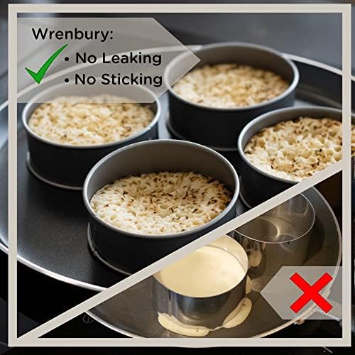 Non Stick Crumpet Rings Set of 4 - Large Cooking Rings for English Muffins Eggs Pancakes - Make Perfect Pancake Moulds  Easy to Clean Carbon Steel - Made in England and Gift Boxed
