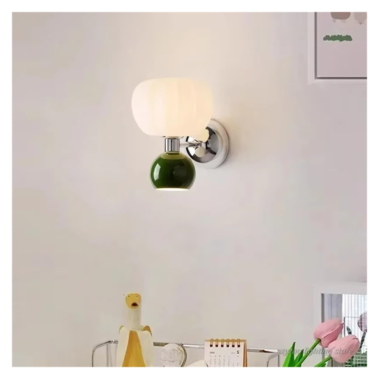 IvyLoutish Modern LED Wall Lamps Cream Breeze Pumpkin Sconces Bulb for Study Living Room,Modern