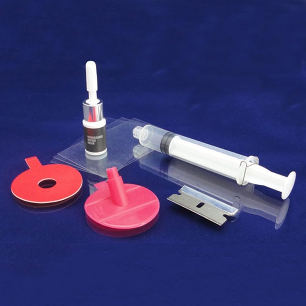 Windshield Repair Kit, Glass Repair Fluid Automotive Glass Nano Fluid Glass Repair Kit Quick Fix for Chips, Cracks, Star Shaped Crack
