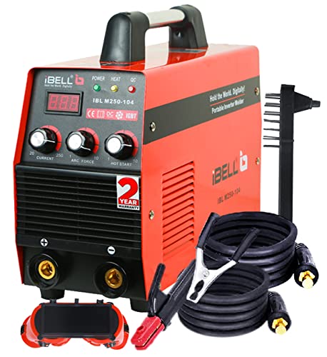 iBELL M250-104 Heavy Duty Inverter ARC Welding Machine (IGBT) 250A with Hot Start, Anti-Stick Functions, Arc Force Control - 2 Year Warranty