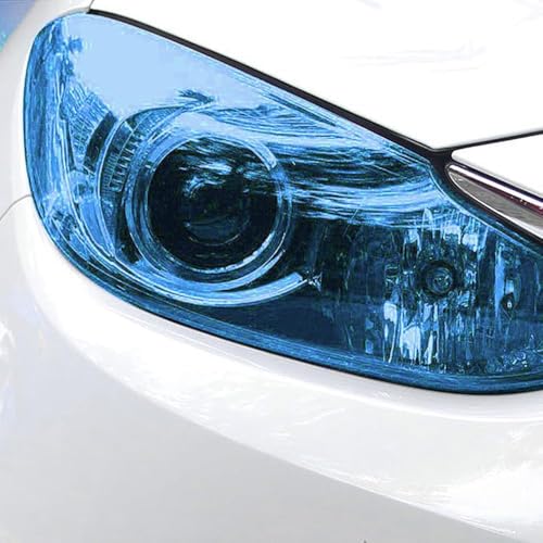 Image of WALLMATE Headlight Taillight Film Self Adhesive Smoke Film Fog Light Film Vinyl Tint Wrap Film Car&Bike Protection Film Sheet Sticker (Blue Smoke, 24x60 Inch)
