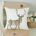 VOGOL Square Decorative Cotton Linen Throw Pillow Case Cushion Cover, Elk Pattern, Christmas,18x18