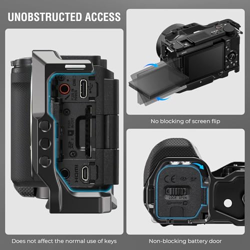 Image of Leofoto ZV-E10 Camera Cage, for Sony ZV E10, Cage with Grip, ARRI, Cold Shoe, Arca Compatible