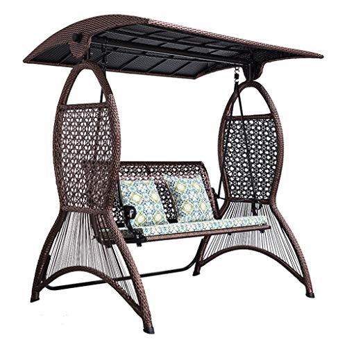 HTPOW-M Outdoor Sunshade Swing Chair, Rattan Adjustable Ceiling With Cushion Armchair 1123-YY