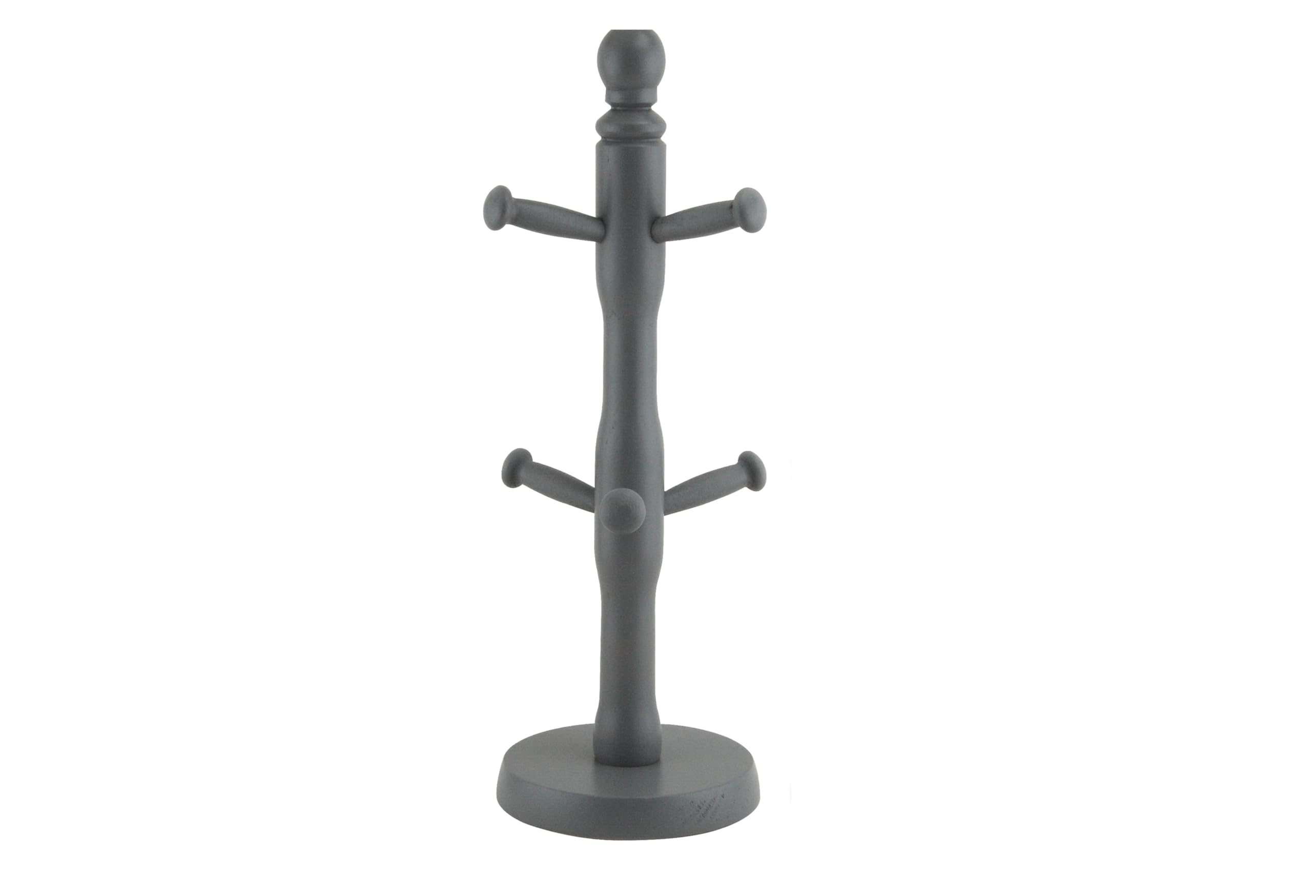 Mug Tree Holder Beechwood Charcoal Modern Kitchen Space Saving Organizer