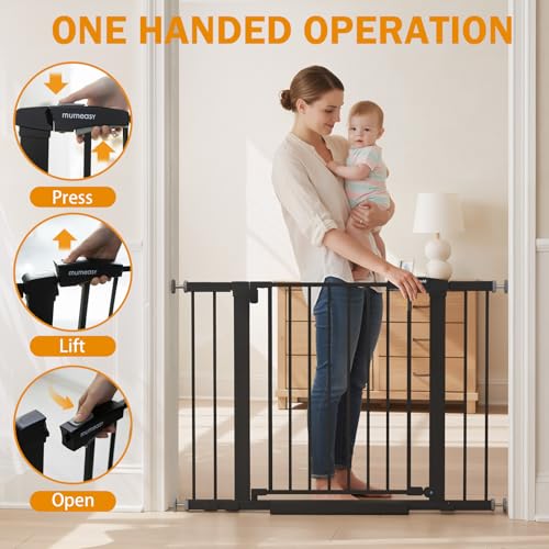 Image of Mumeasy 29.7-43 inch Baby Gate for Stairs & Doorways, Pressure Mounted Dog Gate