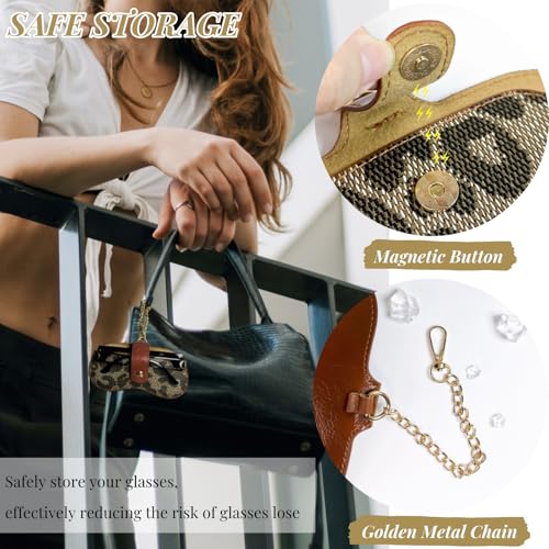 Image of Eyewear Clutch Glasses Case with Clip Soft Leather Sunglasses Bag