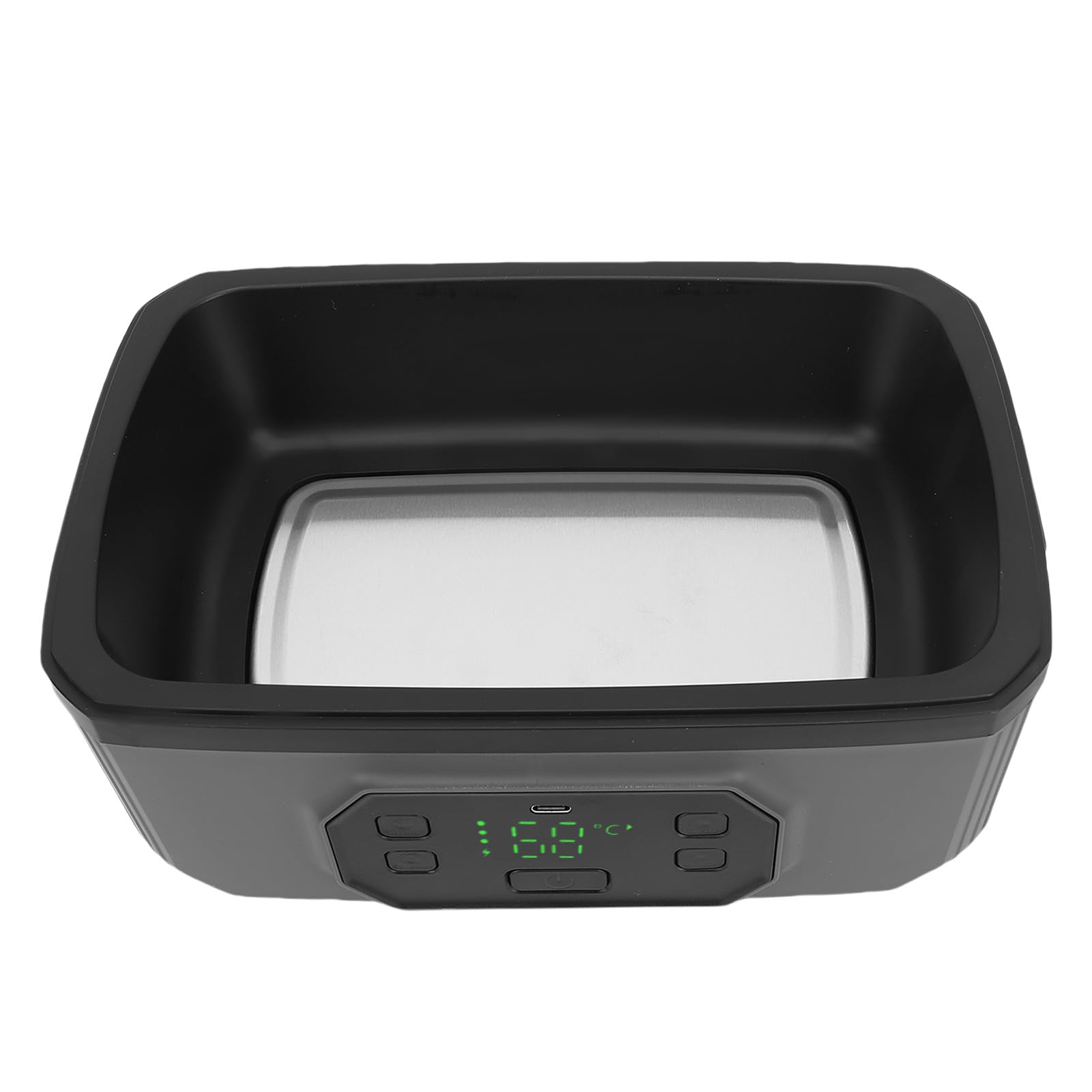 LiebeWH Lunch Box Elettrico Acciaio Inossidabile 304 Riscaldamento Senza Fili Scaldavivande Portatile Riscaldamento Rapido Grande capacità A Prova di Perdite per Cantiere di Auto da Ufficio (1200 ml)