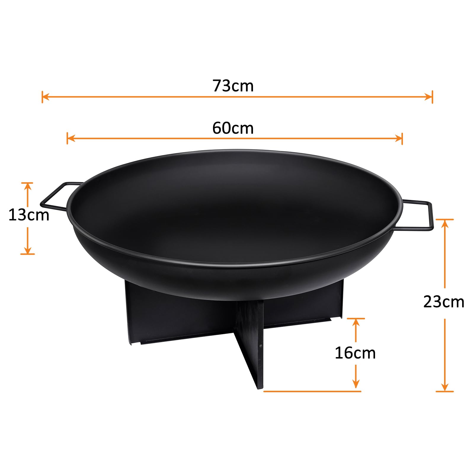 HYCHIKA Brasero Exterieur Ø60cm Foyer Bûcher Fire Pit Camping Jardin