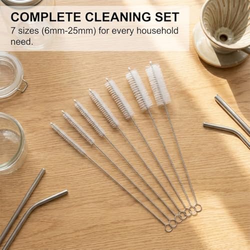 YIPFEN Set mit 7 Reinigungsbürsten 30 cm, Flaschenbürsten für schmale Flaschenhälse, Strohhalme und flexible Schläuche