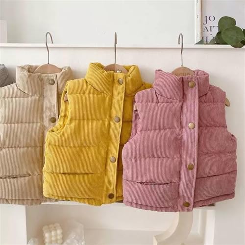 Boys Girls Vest Zip Up Sleeveless Jacket with Pockets Winter Warm Coat Outerwear Stand Collar Waistcoat3