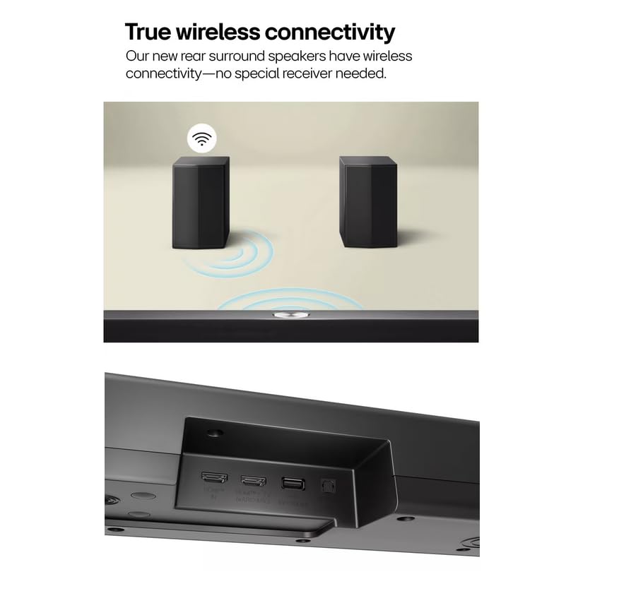 Image of LG S70TR Soundbar with Dolby Atmos ans Rear Surround Speakers 5.1.1 Channel, Perfectly Matches The QNED TV, Sound 3D, Auto Power, Wireless Dolby Atmos, True Wireless connectivity, Wow Orchestra