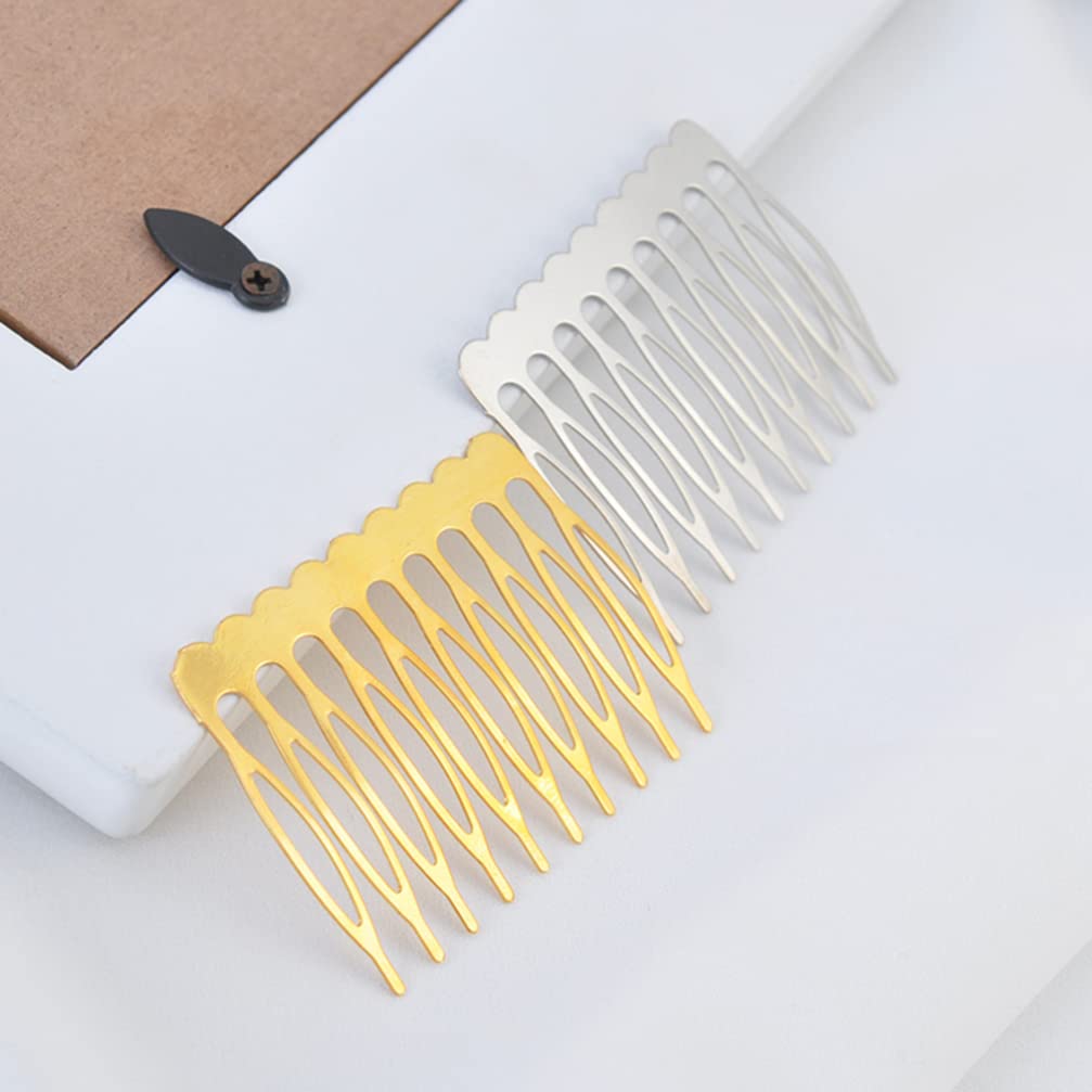 LALAFINA 3 Sets Elegante Goldene Haarspangenkämme Mit 10 Eisendrahtzähnen Eingesetzte Kämme Für Frauen Und Mädchen Für Hochzeiten Abendessen Tänze Und Den Täglichen Gebrauch 30