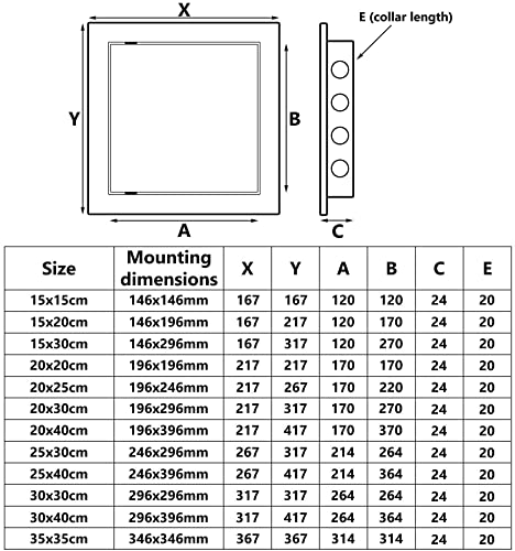 350x350mm Paintable Access Inspection Panel White Plasitc Concealed Check Doors, white us, 350mmx350mm - Image 2