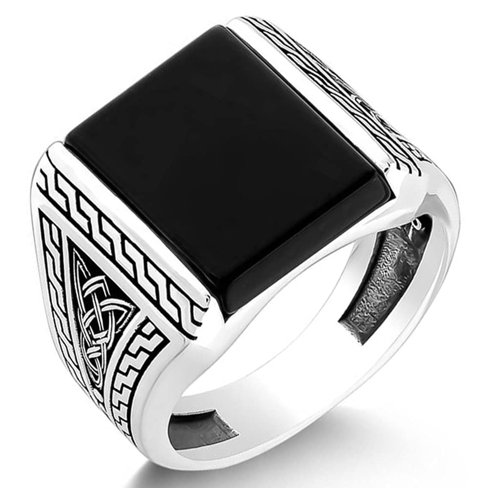 mysilverworld Solid 925 Sterling Silver Special Cut Black