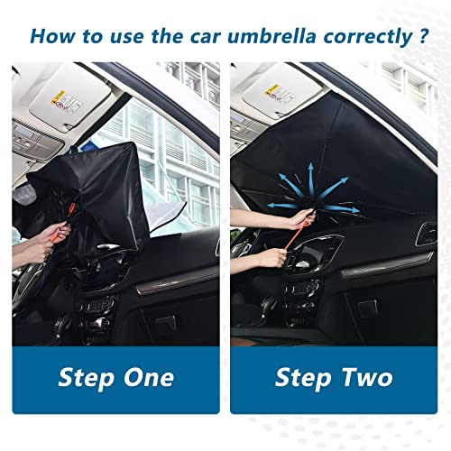 Zzxxb Brown Bear Snow Windshield Sun Shade Foldable Car Umbrella Sun Shade Cover Blocks Uv Rays Heat For Car Front Window #TOP4