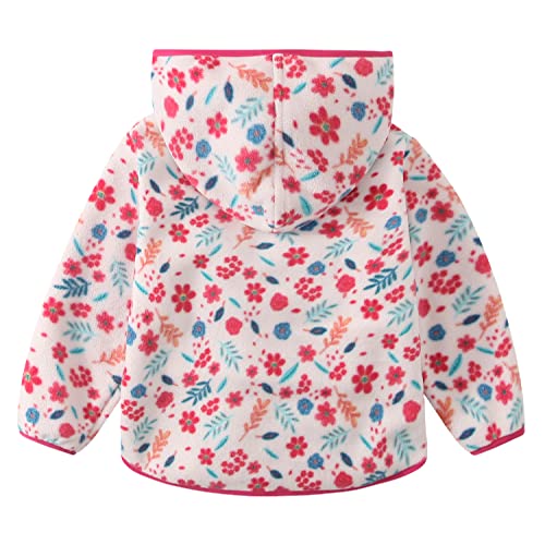 Bigorsmall Toddler Polar Fleece Jacket Hooded Baby Boys Girls Autumn Winter Long Sleeve Thick Warm Outerwear ( White, 2 T) #TOP3