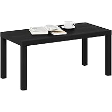 Furinno CLASSIC Coffee Table, Modern Rectangle Coffee Table with 1.8" Triple Thick Tabletop, Side Table, Toolless Assembly, for Living Room, Home Office, Black