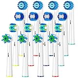 Alotuk ITECHNIK 16er Aufsteckbürsten für Braun Oral B , 4er Sensitive Brush, 4er Precision Brush, 4er Tiefenreinigung, 4er Cross Clean Aufsätze, Kompatibel für Zahnbürsten Ersatzbürsten (Weiß)