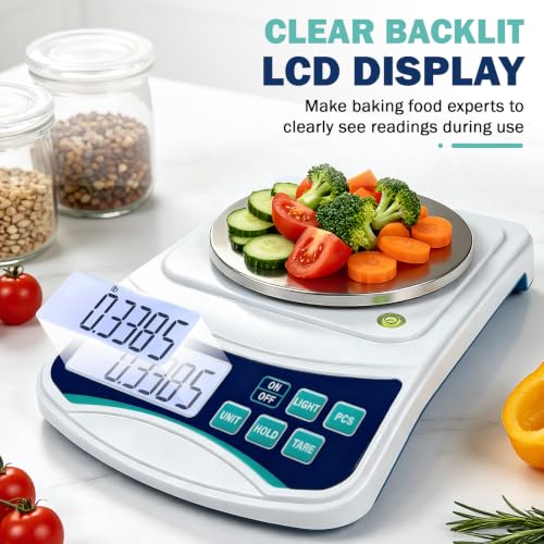 Image of Digital Lab Scale 1000g x 0.01g oz /g /ct /DWT /tl /gn /ozt Precision Electronic Scientific Scale Analytical Balance for Laboratory Jewelry Kitchen, Includes 100g Weight and 2 x AAA Batteries