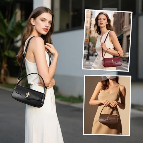 Genuine Leather Crossbody Bag, Top Handle Purse for Women, Shoulder Handbag with Adjustable Strap2