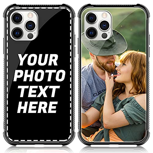 AIPNIS Custom Case Compatible with iPhone 13 Pro Max 6.7 inch,Personalized Photo Gift Shock Absorption Acrylic Back Cover Anti-Fall DIY HD Picture Black
