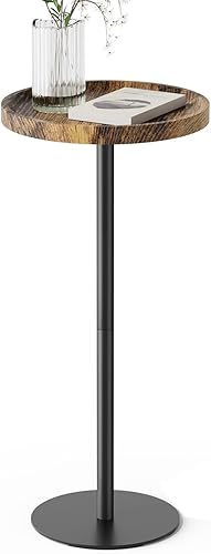 Mesa de bebida, mesa de pedestal pequeña, mesa auxiliar redonda pequeña para sala de estar, dormitorio, baño