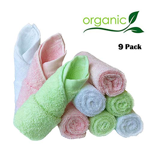 Baby Washcloths Natural Organic Bamboo Baby Face Towels - Reusable and Extra Soft