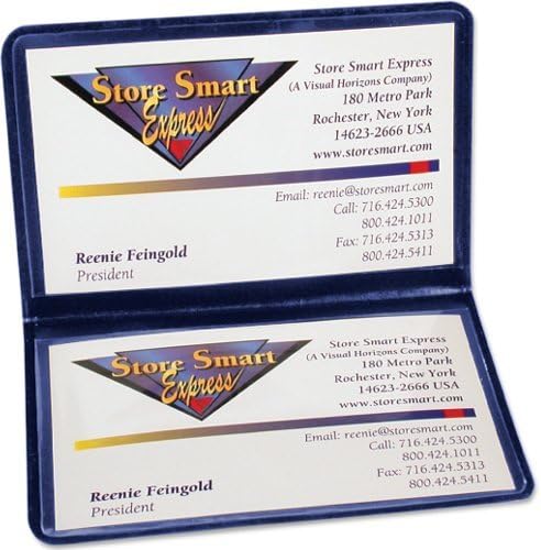 StoreSMART - Folding Business Card Holders - Single Unit - Polypropylene Plastic (RPP2915-NB-1) Navy Blue