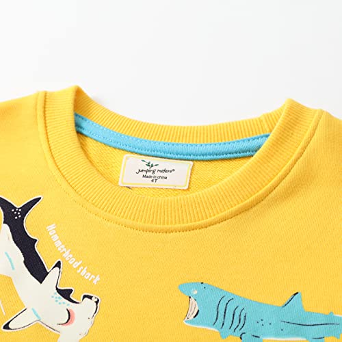 Image of Akyzic Toddler Boys Sweatshirts Cotton Crewneck Truck Shirt Dinosaur Long Sleeve Pullover Tops Tees 2-8T