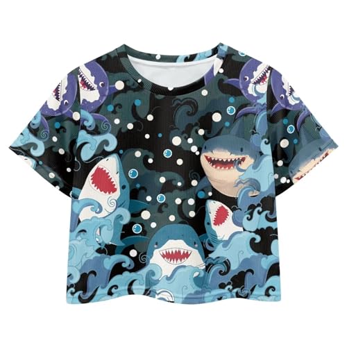 Girls Shirt for Kids Size 10-12 Short Sleeve Shirts Crop Tee Top Clothes Cute Outfits