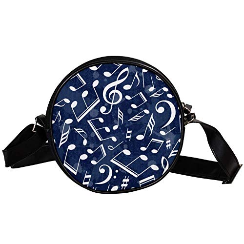 Bennigiry Vintage Music Stave Note - Bolso bandolera redondo para adolescentes y mujeres