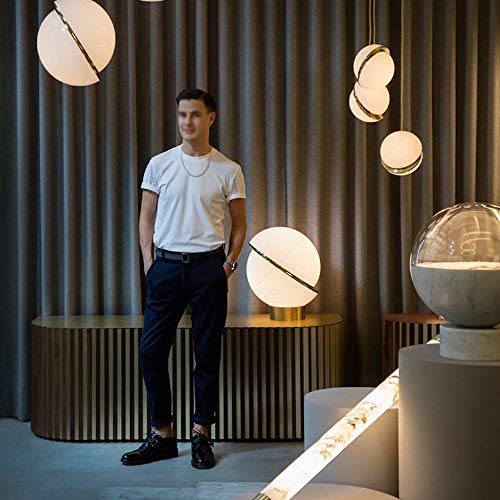 Chandelier globe à tête unique avec suspension ajustable en verre opale