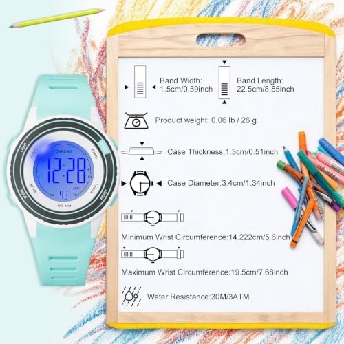 Image of Kids Digital Analog Watches for Girls Boys, 7 Color Lights Waterproof Cute Wristwatches for Kids with Alarm Stopwatch, Great Present for Girls Boys Ages 5-13