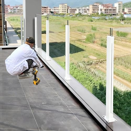 Barandilla de vidrio de 12 mm y postes espigas para escalones exteriores 2