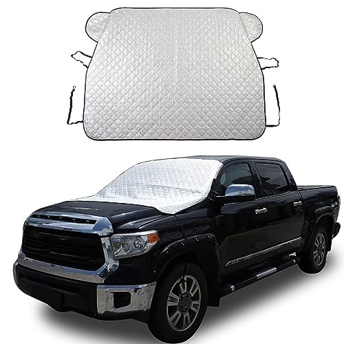 Image of Windshield Snow Cover Fit for Toyota Tundra 2007-2021, Front Windshield Cover for Ice and Snow, Auto Extra Thick Windshield Ice Cover Protects Windshield from Rain, Sun, Frost
