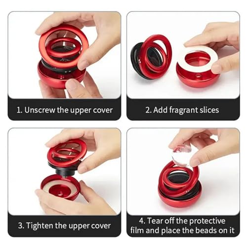 Image of Car Diffuser Solar Energy, Crystal Ball Solar Rotating Aromatherapy for Car Interior, Family, Vehicle, Vacation (Gold)