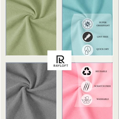 Image of 4 Pack - Microfiber Cleaning Cloth Roll - 80 Reusable Washable Pre-Cut Towels | Tear-Away Kitchen Cleaning Cloth for Counters, Glass, Utensils, Appliances, & Home Surfaces - 25x25 cm