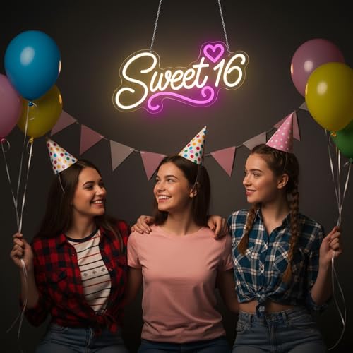 Lurevia Sweet 16 Neon Sign, LED 16th Birthday Party Decor Light 16.1"X8.6" by Lurevia - Used condition - Image 7