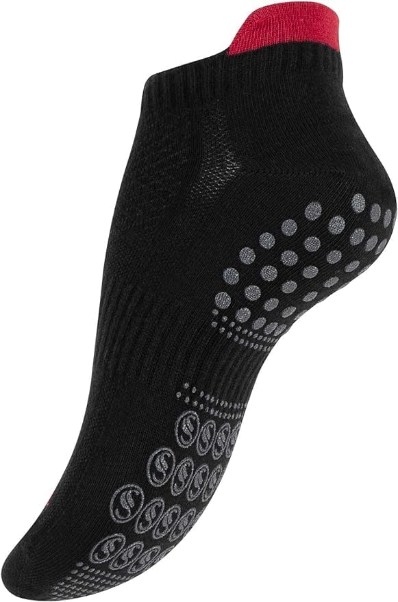 meristanbul 3'lü Yoga, Plates, ABS Spor Çorapları - Mükemmel Antrenman Partneriniz, Kaydırmaz, Silikon Baskılı (Siyah, 35-38) - Görsel 3