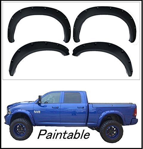 2009-2016 Dodge Ram 1500 Pocket Bolt On Rivet Style Fender Flares Paintable #TOP21