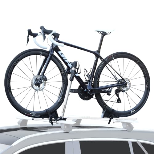 Roof Bike Rack Mount, Foldable Upright Bicycle Carrier, Lightweight Aluminum Bike Rack with Secure...
