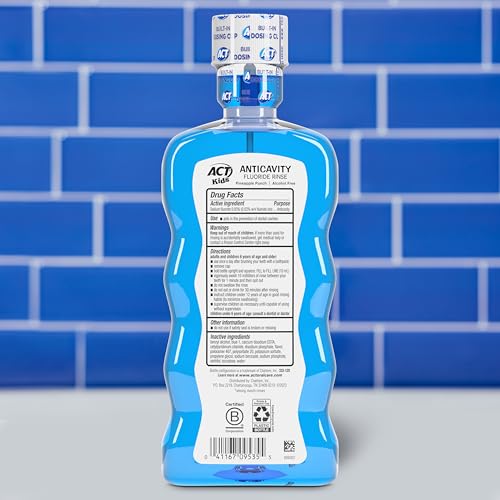 Image of ACT Kids Anticavity Fluoride Rinse Pineapple Punch 16.9 fl. oz. Accurate Dosing Cup, Alcohol Free