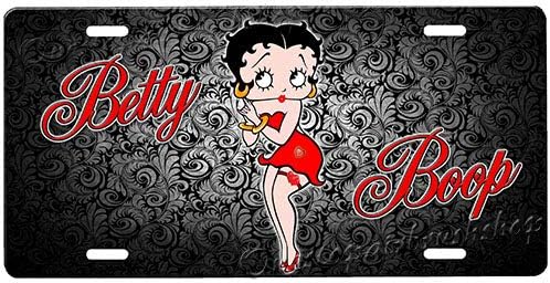 Betty Front Novelty Car Tag Sign for Cars and Trucks with Custom Background Options