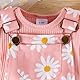 UUAISSO Neugeborenes Mädchen Kleidung Gänseblümchen-Aufdruck Gerüschtes Oberteil mit Hosenträgerhose und Tasche Shorts Sommerkleidung rosa 0-3 Monate
