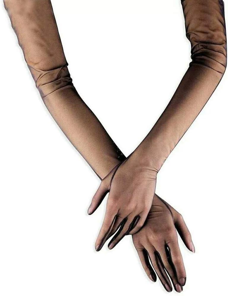 Sheer Tulle Gloves Wedding Bridal Gloves Elbow Long 9 Color Photo Shooting Accessory