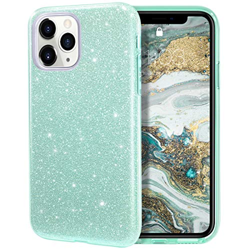 MILPROX Case Compatible for iPhone 11 Pro, Bling Sparkly Glitter Luxury Shiny Spark Shell, Protective 3 Layer Hybrid Anti-Slick Slim Soft Cover for iPhone 11 Pro 5.8 inch (2019) -Green